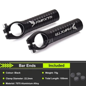1 Pair Aluminum Alloy Bicycle Handlebar End Mountain Bike Handle Bar Ends 22.2mm - Picture 1 of 12