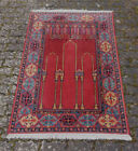 Vintage Gebets Säulen Teppich KARLAN de Poortere Schur Wolle alt 60er Persien
