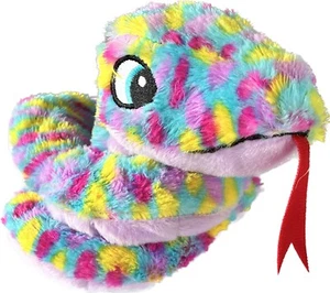 Pastel Snake Red Tongue Coiled Serpent 5” Plush Reptile Stuffed Animal Toy - Picture 1 of 8