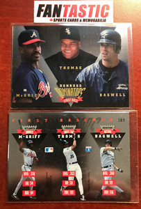 1995 Donruss DOMINATORS First base #3 of 9, McGriff, Bagwell, Frank Thomas