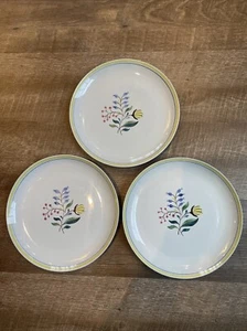 Petrus Regout Holland Light Blue Hand Painted 10” Dinner Plate Set Of 3 Floral  - Picture 1 of 12
