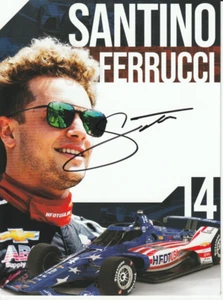 2025 SANTINO FERRUCCI signed INDIANAPOLIS 500 only HERO PHOTO CARD INDY CAR HFOT - Imagen 1 de 2