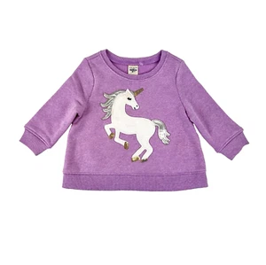 Felpa OshKosh B'Gosh bambino viola cotone metallizzato paillettes glitter unicorno 6 M - Foto 1 di 3