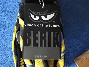 NOS BERIK Youth riding Gloves Black yellow blue - Foto 1 di 7