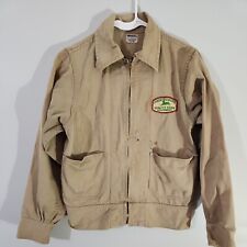Vintage Protexall John Deere Service Uniform 34 XS Khaki Jacket Logo Patch Zip