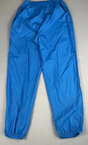 Vintage 90's River Edge Nylon Joggers Womens Medium Blue Track Pants Windbreaker - Picture 1 of 8