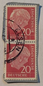 GERMANY ~ Deutrche/Bundespost ~ 20 Saufend ~ Cancelled/Posted ~ c.1954 ~ P41 - Picture 1 of 6