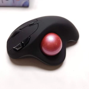 Black Nulea M501 Wireless Pink Trackball Mouse Ergonomic Rechargeable Works - Picture 1 of 11