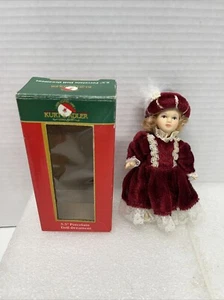 Muñeca de porcelana Kurt Sadler Santas World 5,5" adorno C1330 - Imagen 1 de 6
