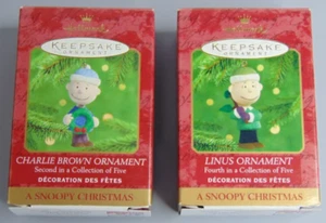 Hallmark Keepsake Charlie Brown Ornamento Snoopy Navidad Cacahuetes Linus 4to LOTE - Imagen 1 de 6