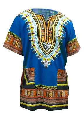 Camisa Dashiki Azul Africana Unisex DP3751 Pequeña a 7XL Talla Grande Foto 1 de 2
