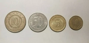 Yugoslavia 1, 5, 10, 50 Dinar 1978. 1985, 1986 Lot 4 Coins  - Picture 1 of 2