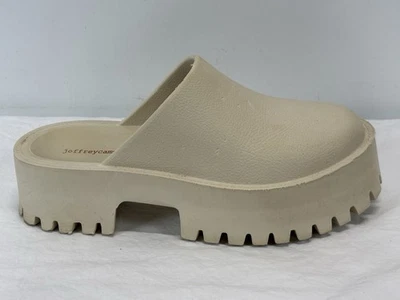 Jeffrey Campbell Biggie Lug Plataforma Mulas Zuecos Toboganes Zapatos Beige Grueso 8/39 Foto 1 de 4