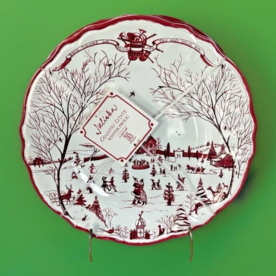 Juego de 8 platos de cena de melamina Juliska Country Estate Winter Frolic caja sellada Foto 1 de 4