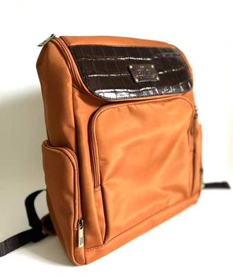 NWOT Rowallan of Scotland Men's Nylon Leather Backpack Laptop Case Orange/Brown - Image 1 of 4