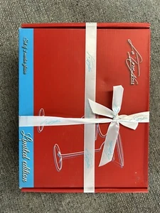 Crystal Blue Martini Glasses Set of 2, Cosmopolitan Glasses in Gift Box, 9 oz ea - Picture 1 of 8