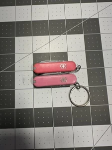 Victorinox Classic SD Swiss Army Knives 58MM PINK Lot Of 2 Crack Scales 6790 - Picture 1 of 9