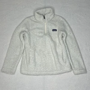 Patagonia Jacket Kids Medium 10 White Los Gatos 1/4 Zip Fleece In Birch - Picture 1 of 12