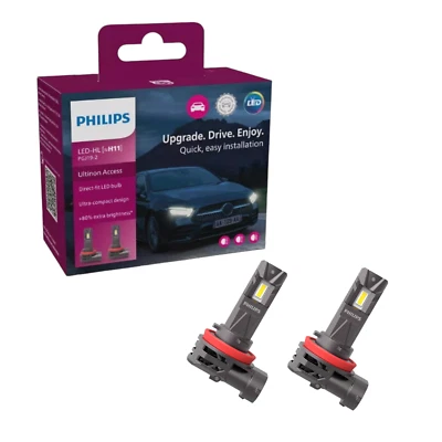 SET 2 LAMPADE LED H11 12V EASY BIANCO PHILIPS LED ULTINON ACCESS FREDDO 6000K - Immagine 1 di 4