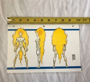 RARE Vintage Marvel Comics Character NOVA Power Rating Bio Comic Sheet Card - Picture 1 of 2