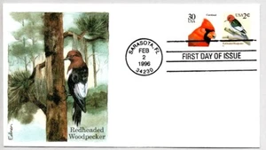 #3032 RED HEADED WOODPECKER FIRST DAY OF ISSUE, EDKEN CACHET FDC - Picture 1 of 1