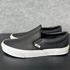 Vans Slip On Shoes Mens 11.5 Asher Perforated Black Leather Skate Casual Sneaker
