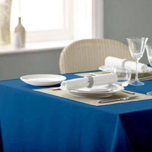 100% Polyester Plain Square & Rectangular Tablecloths Various Sizes & Colours - Picture 1 of 39
