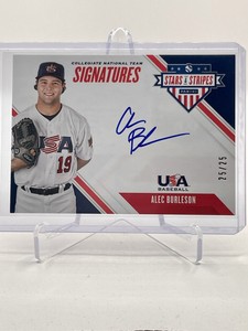 2020 Panini USA Baseball Stars & Stripes Blue Ink /25 Alec Burleson #CNTAL Auto