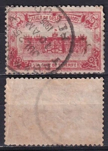 Spain label Santa Cruz de Tenerife Asilo Desamparados red - Picture 1 of 1