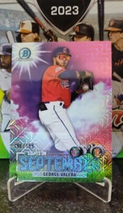 ⚾2023 Bowman George Valera Chrome Sights on September Pink Mojo 198/199 #SOS-9⚾ - Picture 1 of 3