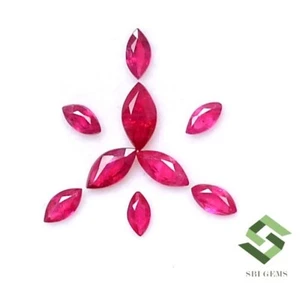 Natural Ruby Marquise Cut 3.50x2 mm To 5.75x3 mm Lot 10 Pcs Loose Gemstones - Picture 1 of 7