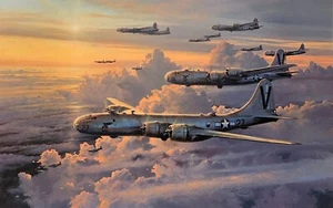 Tapferkeit im Pazifik von Robert Taylor Künstlerbeweis signiert von B-29 & B-17 Aircrew - Bild 1 von 3
