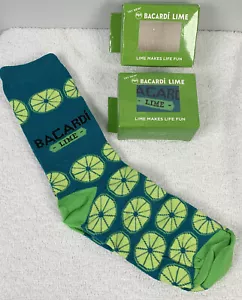 2 Pair Bacardi Lime Rum Mens Fun Socks Do What Moves You Knock Your Socks Off - Picture 1 of 3