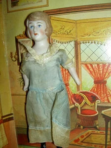 Bambola casa delle bambole Sweet 5 3/4", antica tedesca bisque spalla, giovane signora - Foto 1 di 24