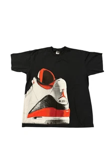 Nike Air Jordan Fire Red Cement 3 Sneaker Shoe III T-Shirt Uomo Taglia XL Y2K - Foto 1 di 8
