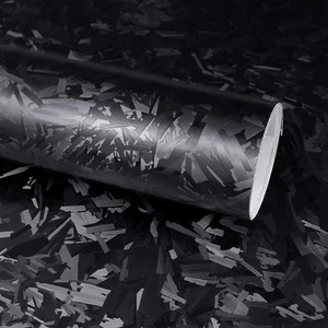Lypumso Black Forged Carbon Fiber Vinyl Wrap Roll, Matte Black Car Wrap Vinyl... - Picture 1 of 19