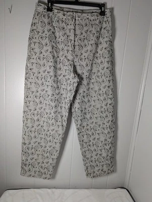 Pantalones al tobillo Talbots elásticos para mujer talla 12 cuadros guinga carrera negro blanco recortados Foto 1 de 4