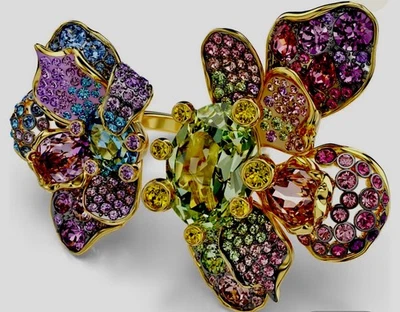 Anillo SWAROVSKI Colección Idylia Cristales Pave Flores 5721592 GR8 Regalo Nuevo en Caja Foto 1 de 4