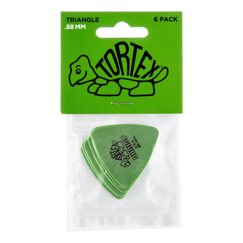 Jim Dunlop Tortex Triangle Plettro Players Pack - Confezione da 6 - .88 Verde