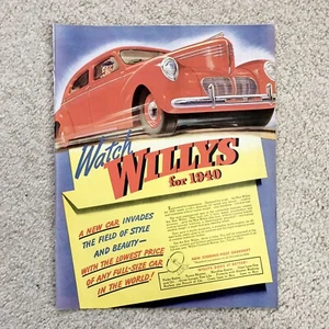 Vintage 1940 New Willys Auto Original Zeitschrift Anzeige Samstag Abend Post 23.09.39 - Bild 1 von 12