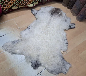 Turkish Sheep Skin, Curly Lamb Leather, Natural Skin, Genuine Hide, 1.8 x 3.2 ft - Picture 1 of 19