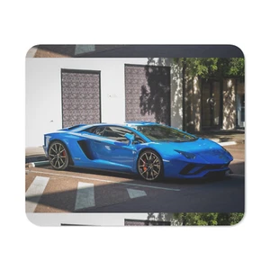 Lamborghini Mousepad - 8x10 inch square mat - Blue Lambo Supercar - Picture 1 of 3