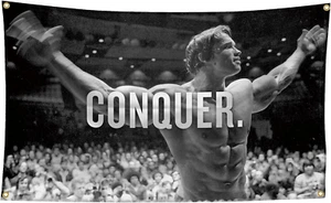 Arnold Schwarzenegger Conquer Ispirazione Motivazionale Ufficio Palestra Decorazione Parete F - Foto 1 di 12