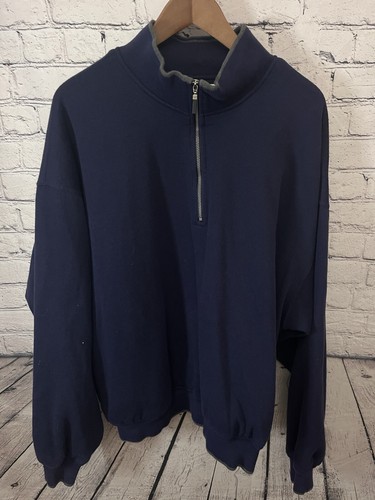 VETEMENTS Giacca pullover Page & Tuttle 1 4 zip pesante foderata in nylon blu taglia XL