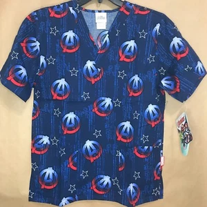 Cherokee Scrub Top Marvel Tooniforms VNeck S Avengers TF606 MAAF NWT Free Ship - Picture 1 of 6