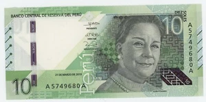 Peru 10 Soles 21-3-2019 Pick 196 UNC Uncirculated Banknote Serial A-A Vicuña - Picture 1 of 2