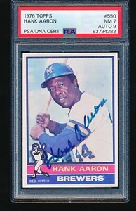 1976 Topps Signed Autographed HANK AARON #550 PSA 7 Auto 9 - Picture 1 of 2