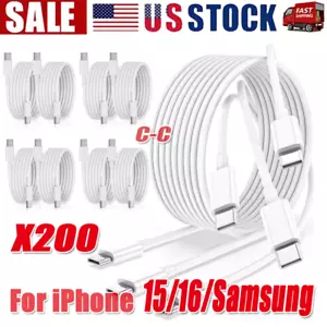 Wholesale USB-C to USB-C Cable Fast Charge Cord For iPhone16/15/Plus/ProMax/iPad - Picture 1 of 11