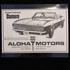 Hawaii Vintage 1967 Aloha Motors Ad - Picture 1 of 1