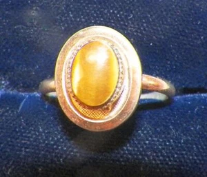Tiger Eye Ring 12 k GF Adjustable Vintage As Is - Picture 1 of 4